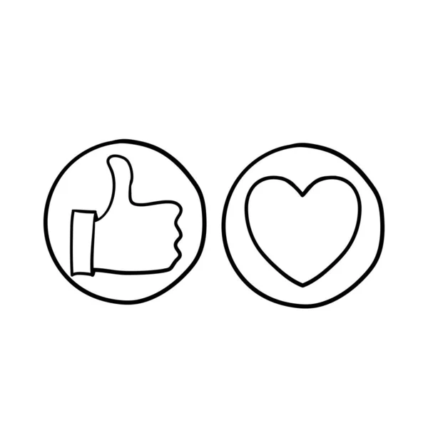 Pulgar Hacia Arriba Icono Del Corazón Vector Como Amor Icono — Vector de stock