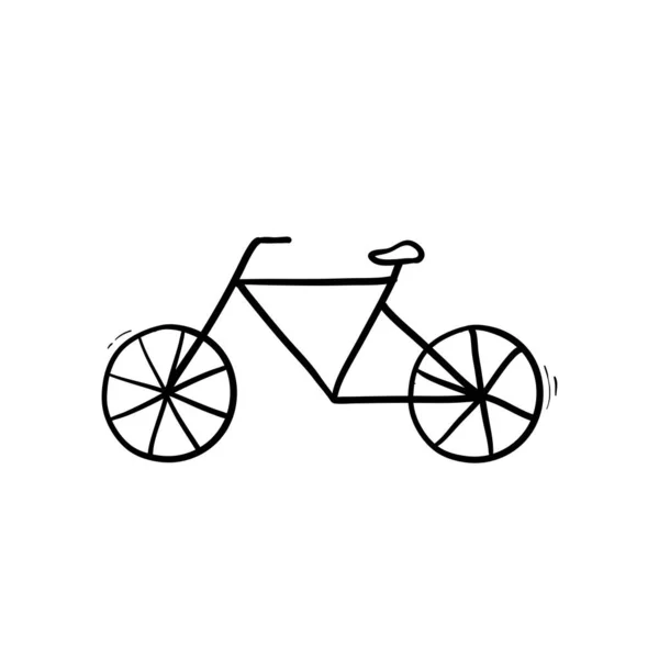 落書き漫画風の手描きのドア自転車イラスト — ストックベクタ