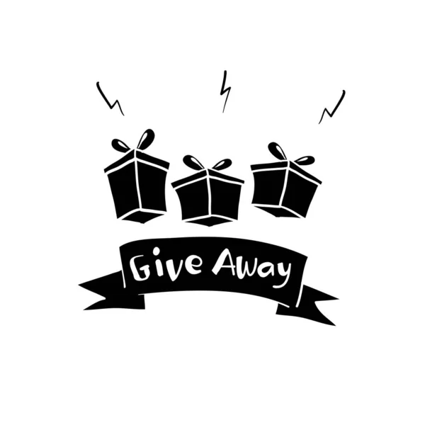 Hand Drawn Giveaway Promo Social Network Advertizing Giving Present Repost — Stock Vector