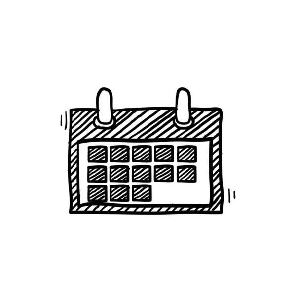 Hand Drawn Calendar Icon Illustration Doodle Line Art Style Vector — Stock Vector