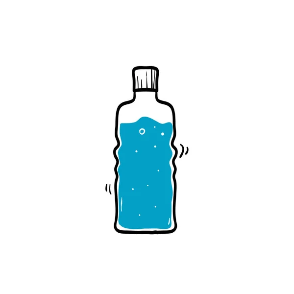 Ζωγραφισμένο Στο Χέρι Εικονίδιο Μπουκάλι Στο Μοντέρνο Σχέδιο Επίπεδη Doodle — Διανυσματικό Αρχείο