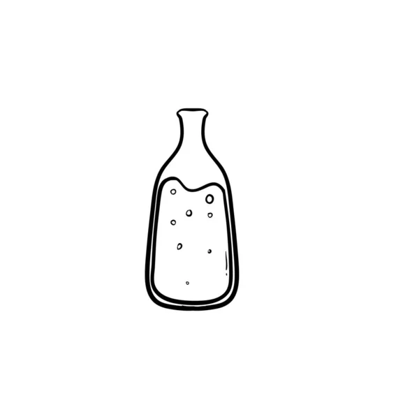 Ручна Намальована Піктограма Пляшки Модному Дизайні Пласкої Каракулі Вектор — стоковий вектор