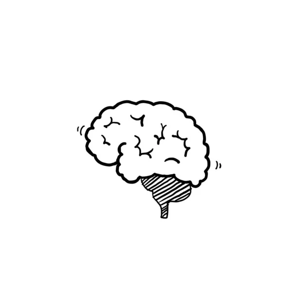 Иконка Мозга Нарисованным Вручную Векторным Фоном — стоковый вектор