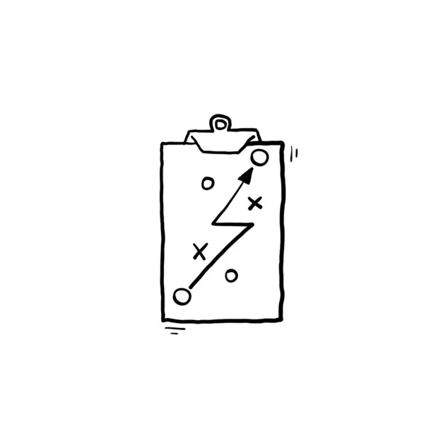 Strategie Symbol Illustration Mit Handgezeichneten Doodle Stil Vektor Isoliert Hintergrund — Stockvektor