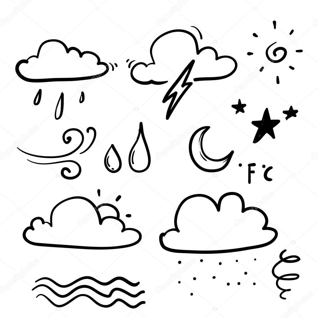 hand drawn doodle weather element illustration cartoon style