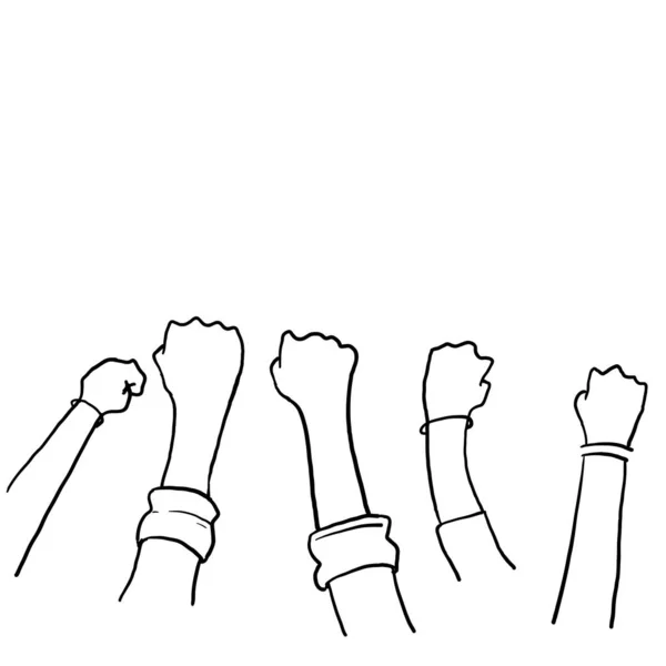 Ручная Демонстрация Революция Протест Поднятый Кулак Надписью Борьба Ваши Права — стоковый вектор