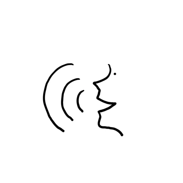 Рука Намальована Концепція Розпізнавання Голосу Ілюстрація Голосового Керування Веб Сайту — стоковий вектор