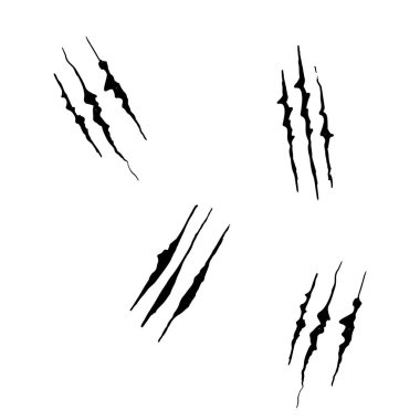 El çizimi karalama pençesi saldırı parmak izi çizimi el çizimi stili