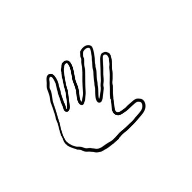 Dur işareti çizimi için el illüstrasyonu sembolü