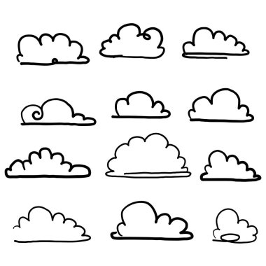 Karalama bulutu çizimi el çizimi vektörü