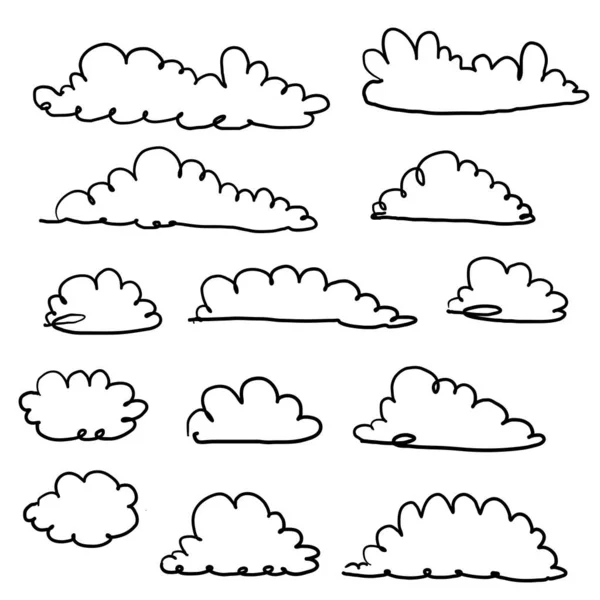 Doodle Chmura Ilustracja Ręcznie Rysowane Wektor — Wektor stockowy