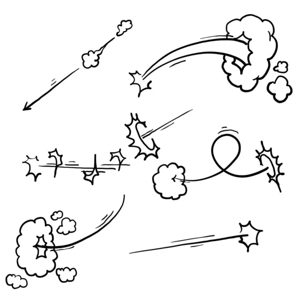 手描きの煙道と動線のイラストが独立したドア式ベクトルで — ストックベクタ