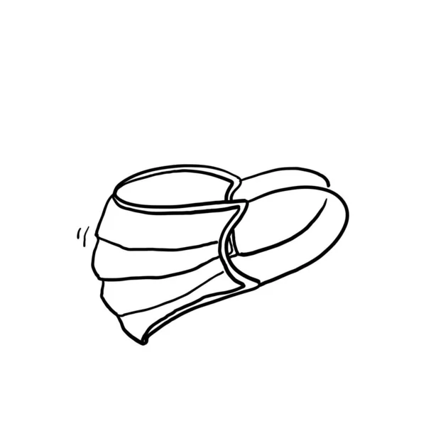 Illustrazione Maschera Medica Disegnata Mano Con Doodle Stile Cartone Animato — Vettoriale Stock