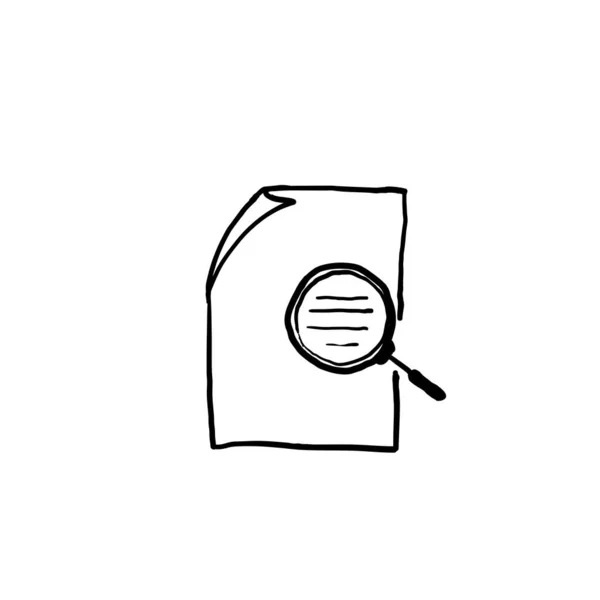 Handgezeichnetes Dokument Inspektions Symbol Lineare Design Symbol Mit Dünner Linie — Stockvektor