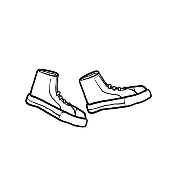 Dibujado Mano Doodle Zapatos Ilustración Con Dibujos Animados Estilo Vector — Archivo Imágenes Vectoriales