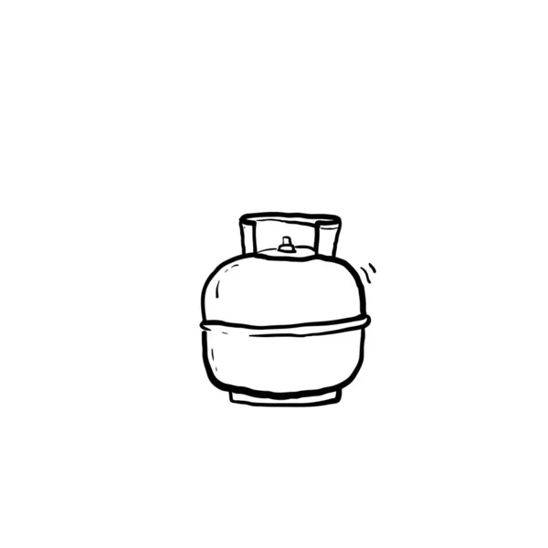 손으로 실린더 탱크를 그렸습니다 Lpg 프로판 아이콘 실린더 Storage Doodle — 스톡 벡터