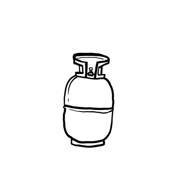 Hand Drawn Gas Cylinder Vector Tank Lpg Propane Bottle Icon — Stock Vector