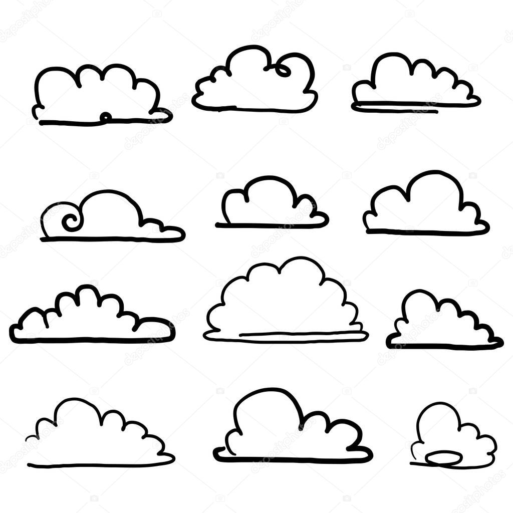 doodle cloud illustration hand drawn vector