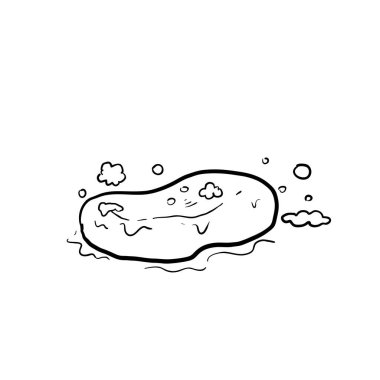 Çizgi film biçimi vektörlü el çizimi sabun resimleme simgesi