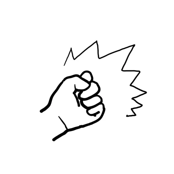 Ručně Kreslené Ruce Uchopení Bít Ilustrace Čmáranice Styl — Stockový vektor