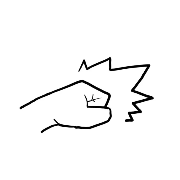 Hand Getrokken Handen Grijpen Raken Illustratie Met Doodle Stijl — Stockvector