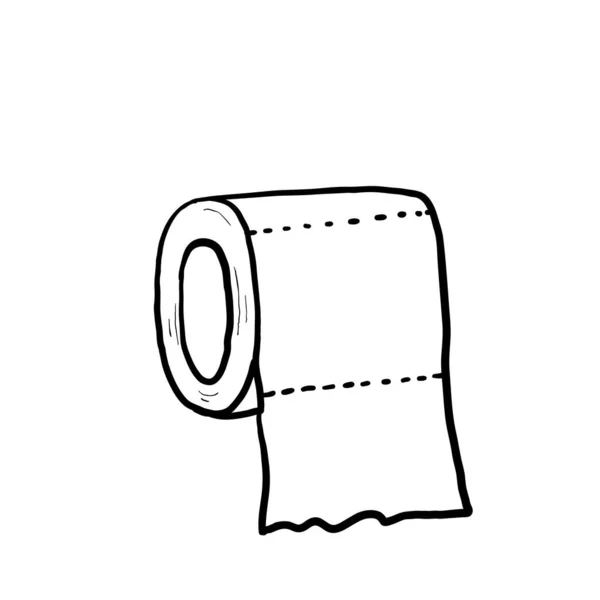 Hand Gezeichnet Doodle Toilettenpapier Illustration Vektor Isoliert Hintergrund — Stockvektor