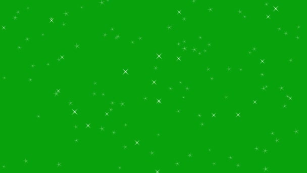 Звезда Сверкает Графика Движения Зеленым Фоном Экрана — стоковое видео