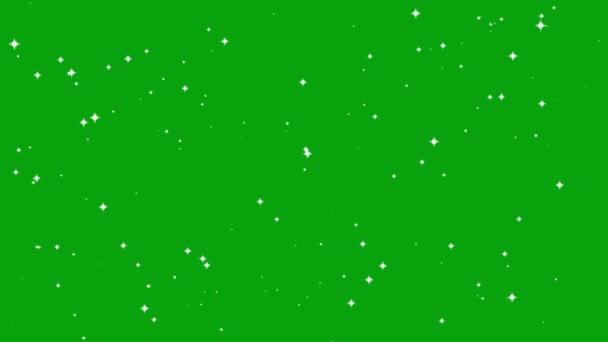 Mrugające Gwiazdy Ruchu Grafiki Zielonym Tle Ekranu — Wideo stockowe