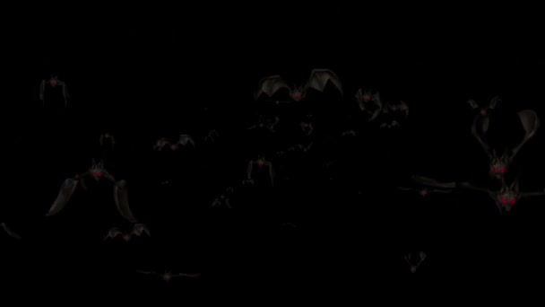Voando Morcegos Movimento Gráficos Com Fundo Escuro — Vídeo de Stock