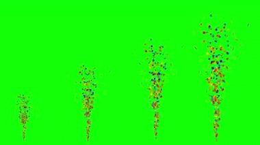 Yeşil ekran arkaplanlı konfeti hareket grafikleri