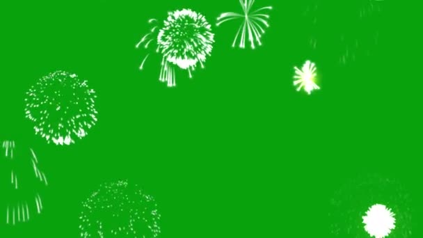 Fogos Artifício Movimento Gráficos Com Fundo Tela Verde — Vídeo de Stock