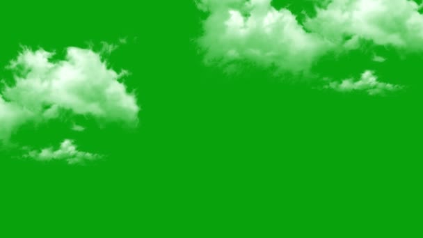 Pohybující Mraky Zeleným Pozadím — Stock video