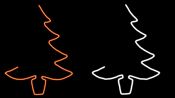 Brillante Línea Forma Árbol Navidad — Vídeos de Stock