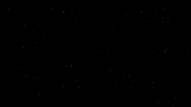 闪烁的恒星在黑暗背景下的运动图形 — 图库视频影像