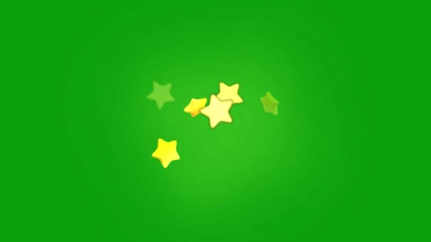 Golden Star Sparkles Green Screen Background — Stock Video