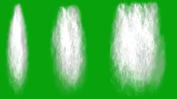 具有绿色屏幕背景的瀑布运动图形 — 图库视频影像