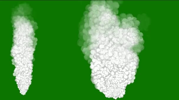 Cartoon Smoke Motion Graphics Green Screen Background — Stock Video