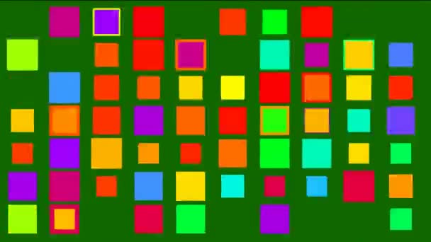 Luzes Quadradas Loucas Movimento Gráficos Com Fundo Tela Verde — Vídeo de Stock