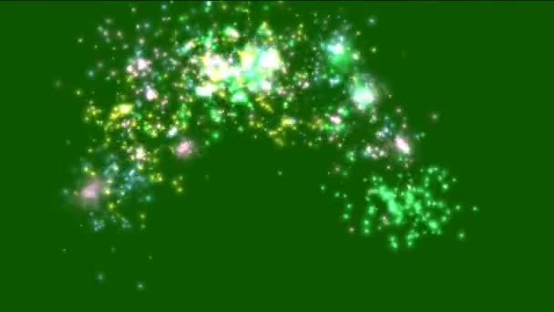Rainbow Sparkles Motion Graphics Green Screen Background — Stock Video