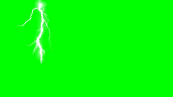 Φωτισμός γραφικά κίνησης μπουλόνι με πράσινο φόντο οθόνη — Αρχείο Βίντεο