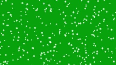 Yeşil ekran arkaplanlı kar yağışı hareketi grafikleri