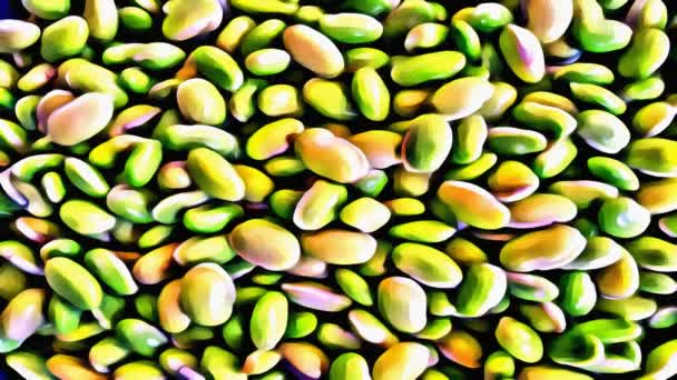 Beans Design Curtain Opening Green Screen Background — Stock Video