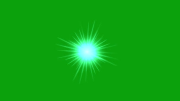 Glowing Star Motion Graphics Green Screen Background — Stock Video