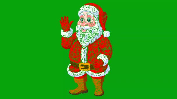 Santa Claus Motion Graphics Green Screen Background — Stock Video