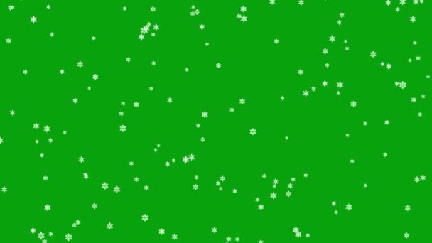 Queda Partículas Neve Com Fundo Tela Verde — Vídeo de Stock