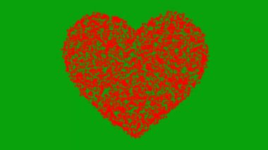 Yeşil ekranlı kırmızı kalp hareketi grafikleri