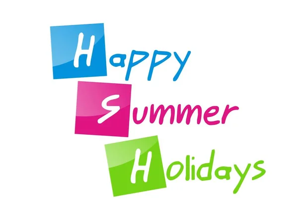 Happy Summer Holidays Kolorowy Tekst Białym Tle — Zdjęcie stockowe