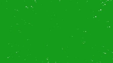 Yeşil ekran arkaplanlı beyaz parçacıkların hareket grafikleri patlatılıyor