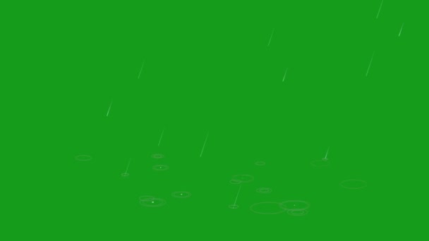 Rainfall Motion Graphics Green Screen Background — Stock Video