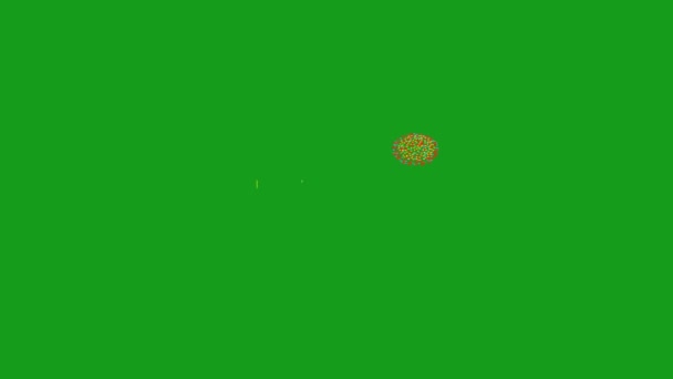 緑の画面の背景を持つ花火のモーショングラフィックス — ストック動画